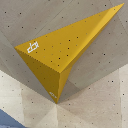 Luke 1.1-2 climbing volume in a clean, extended angular design, mounted across an angle transition to create new hold placements via the ICP Raps™ system.