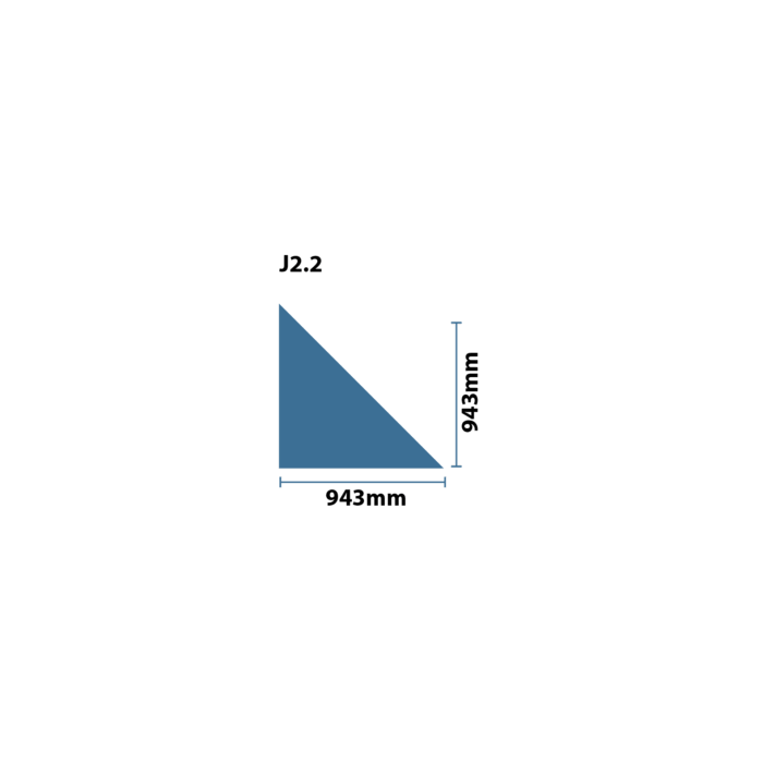 Vector graphic of the ICP Jade J2.2 M climbing volume, showing its mid-size shape and dimensions in a clean illustrated style.