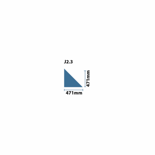 Vector graphic of the ICP Jade J2.3 S climbing volume, showing its shape and dimensions in a clean illustrated style.