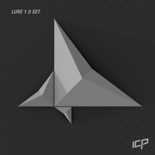 Animated GIF showing the Luke Volume Set of three arrowhead climbing volumes in white, rotating on a grey background to display all angles.