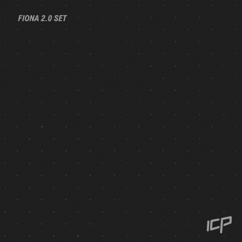 Animated GIF showing the Fiona Volume Set of six mirrored ramped climbing volumes in white, rotating on a grey background to display all angles.