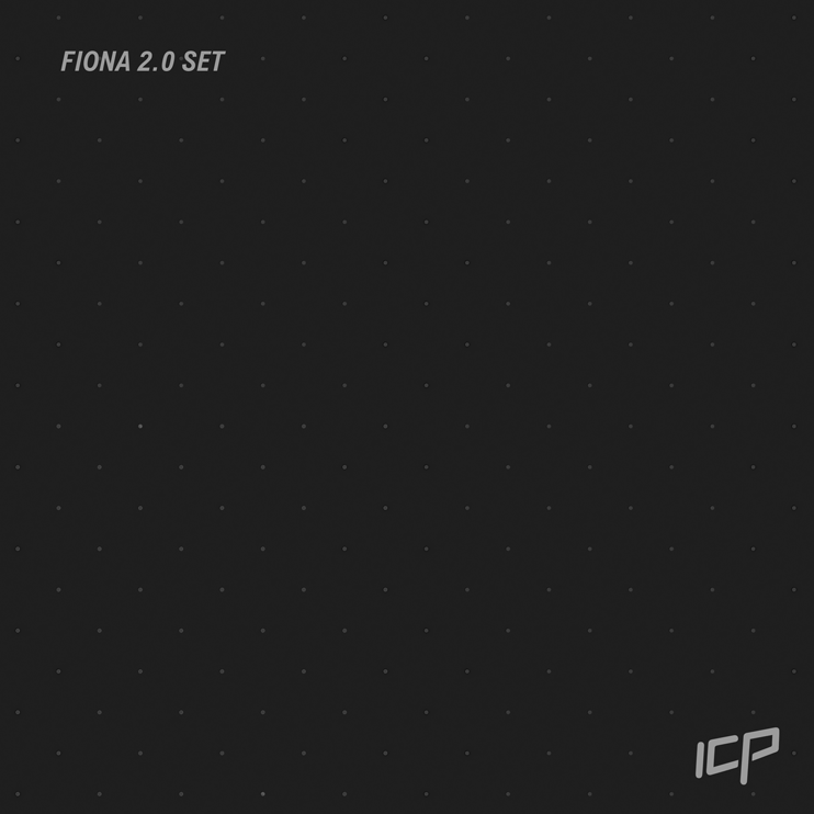 Animated GIF showing the Fiona Volume Set of six mirrored ramped climbing volumes in white, rotating on a grey background to display all angles.