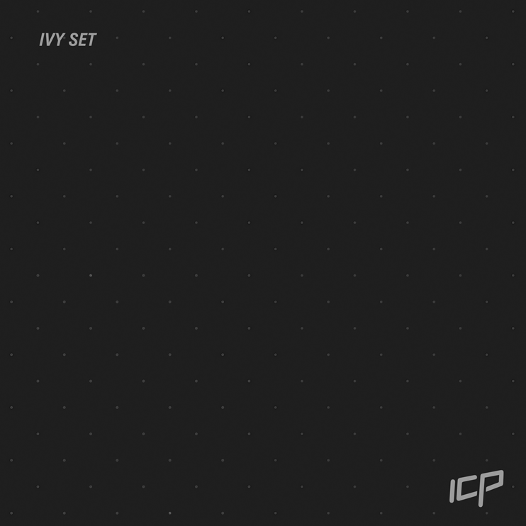 Animated GIF showing the Ivy Volume Set of three pentagonal climbing volumes in white, rotating on a grey background to display all angles.