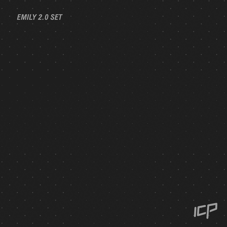 Animated GIF showing the Emily Volume Set of six mirrored rectangular climbing volumes in white, rotating on a grey background to display all angles.