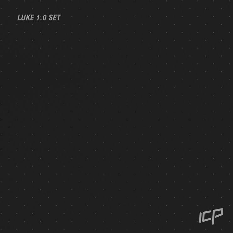 Animated GIF showing the Luke Volume Set of three arrowhead climbing volumes in white, rotating on a grey background to display all angles.