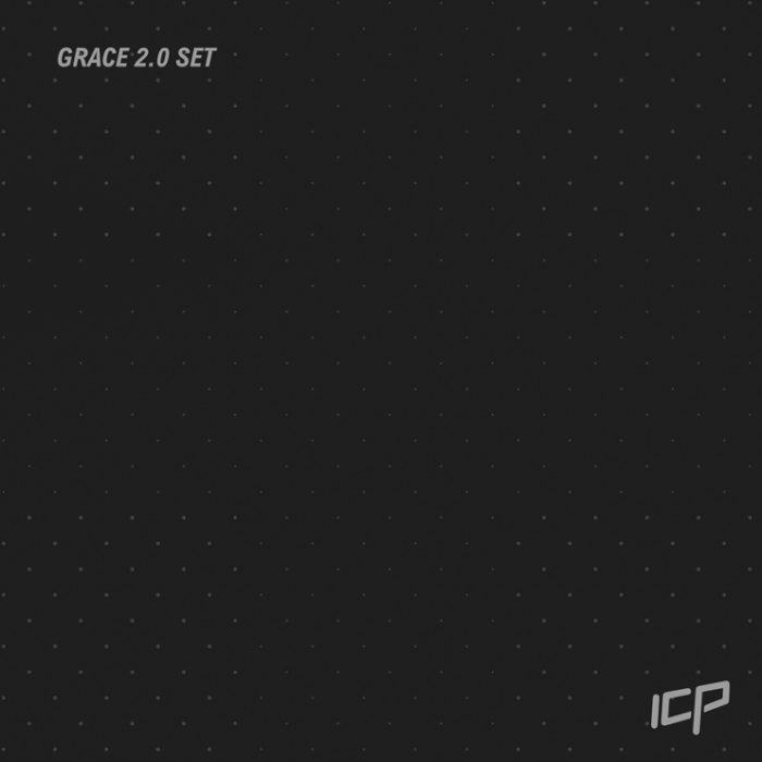 Animated GIF showing the Grace Volume Set of four long rounded climbing volumes in white, rotating on a grey background to display all angles.