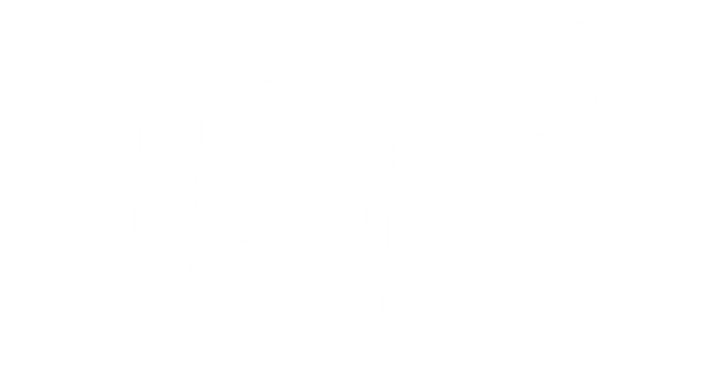 ICP logo in white with transparent background, representing climbing wall building, route setting, volumes, and holds.